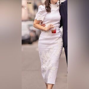 ANTONIO MELANI cotton White Floral dress, perfect for engagement pictures
